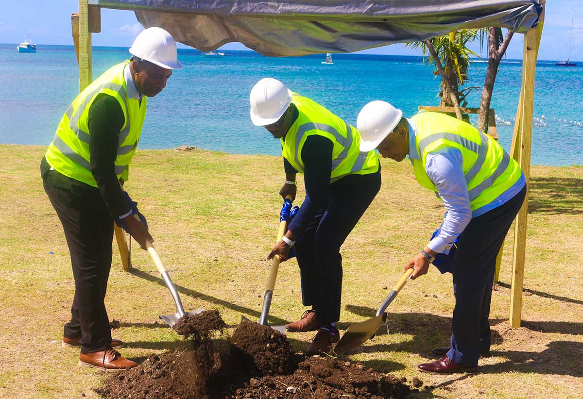 Gros Islet waterfront project sod turning