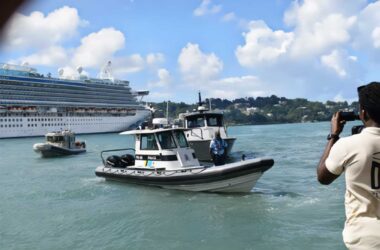 Marine unit vessels put on an exciting display at the Castries Harbour