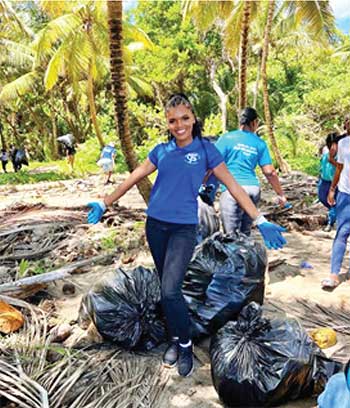 Shanice Butcher Doing what she loves at a coastal clean up