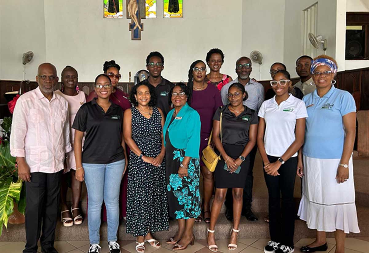 Celebrating Nobel Laureate Month: attendees at a church service held at Mount of Prayer Coubaril on Jan 7. (Photo: Sir Arthur Lewis Community College)