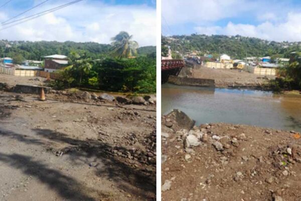 Ongoing works on the Anse La Raye Bridge Reconstruction Project