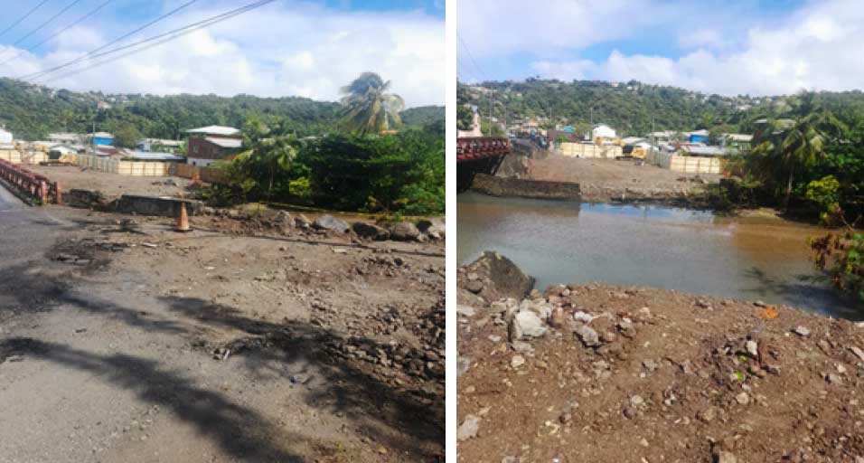 Ongoing works on the Anse La Raye Bridge Reconstruction Project 
