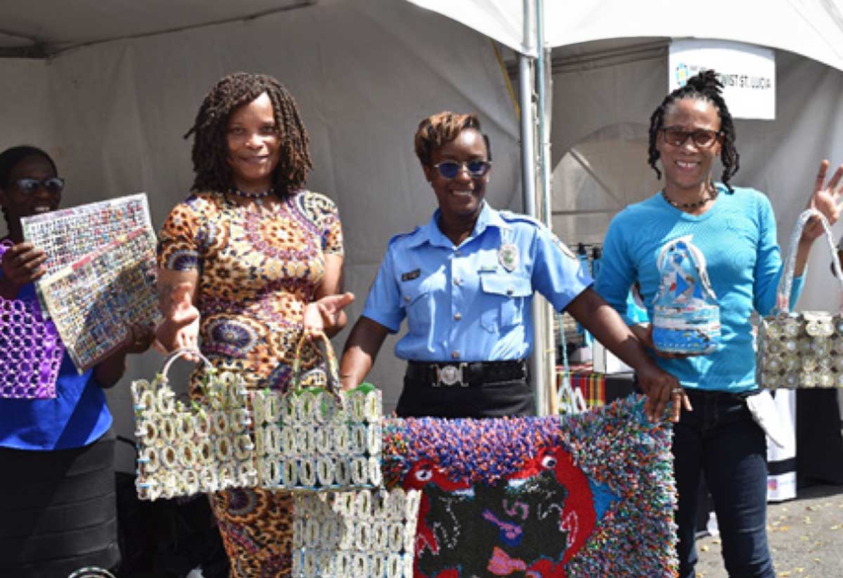 L-R: Maria Angelien (inmate), Michaeline Stephen, Programmes Officer at BCF and Anthiea James (inmate)