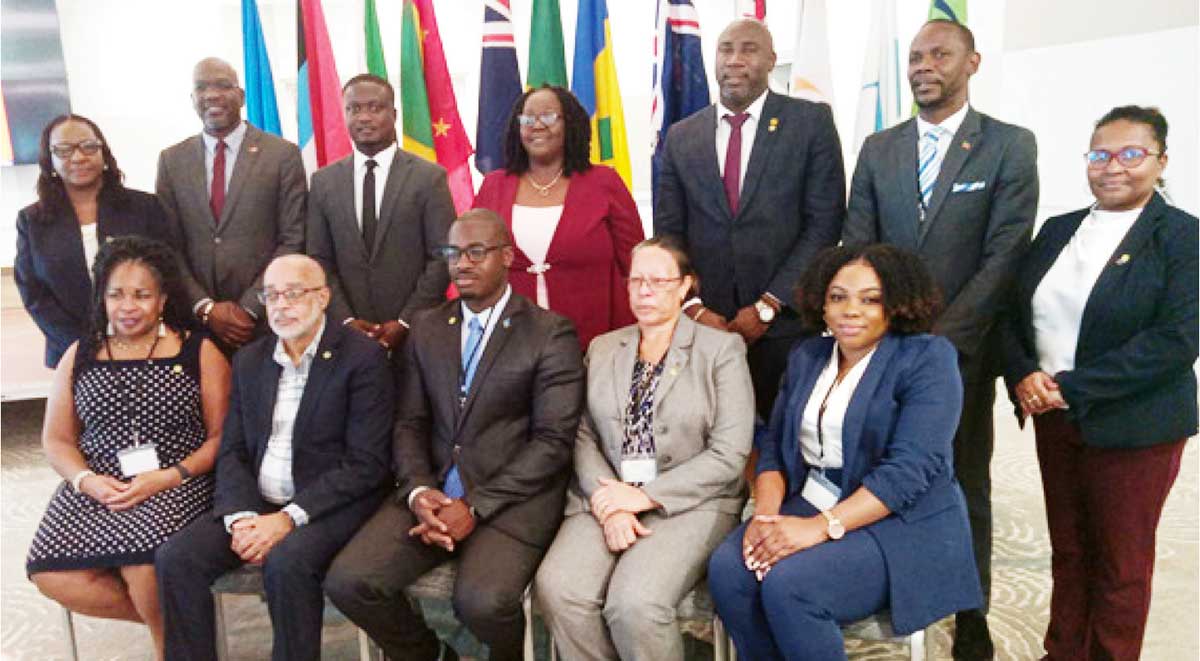 OECS ministerial representatives with Director General Dr. Didacus Jules (second from left) at the conference