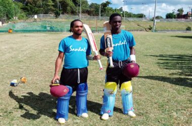 Jonathan Daniel (right) and Khan Elcock (left) shared a record opening partnership for Gros Islet U19