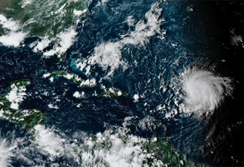 Satellite image shows Hurricane Lee in the Atlantic Ocean on Sept. 8, 2023 (Photo: AP)