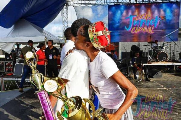 Schools Calypso Competition Winners embrace