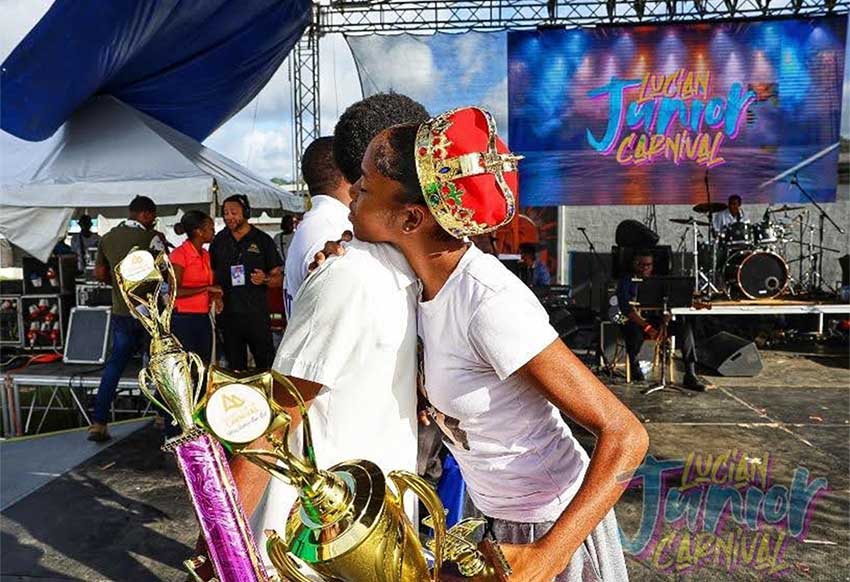 Schools Calypso Competition Winners embrace