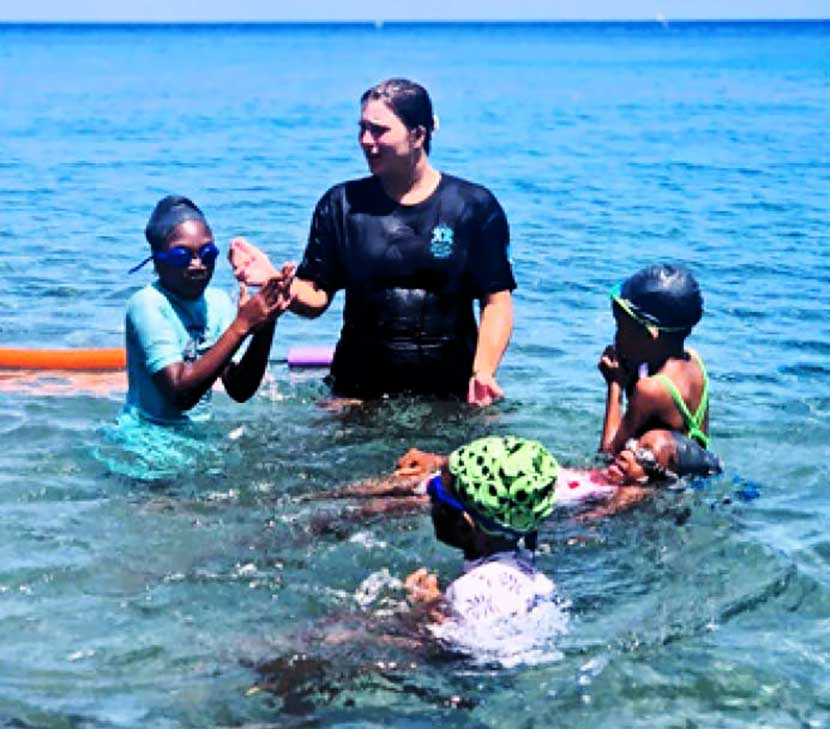 Young participants involved in the swimming programme