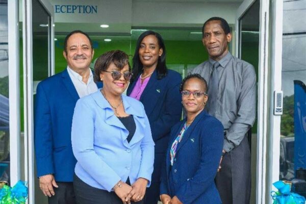 TEAM SAGICOR FINANCE: From left: Donald Austin, CEO Sagicor Life (Eastern Caribbean) Limited; Carol Mangal, General Manager, Sagicor Finance Inc; Leona Edwards, Accounts Manager; Taisea Vincent, Loans Administrator and Curtis Haynes, Operations Manager