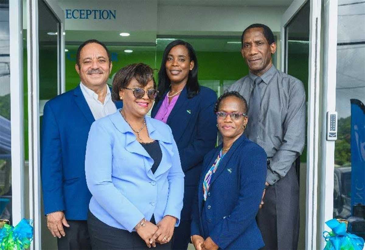 TEAM SAGICOR FINANCE: From left: Donald Austin, CEO Sagicor Life (Eastern Caribbean) Limited; Carol Mangal, General Manager, Sagicor Finance Inc; Leona Edwards, Accounts Manager; Taisea Vincent, Loans Administrator and Curtis Haynes, Operations Manager 