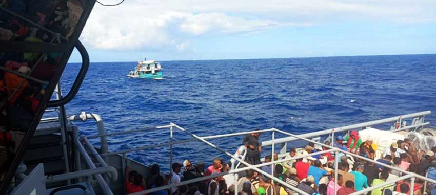 Honduran poachers detained on-board a Jamaican Coast Guard vessel 