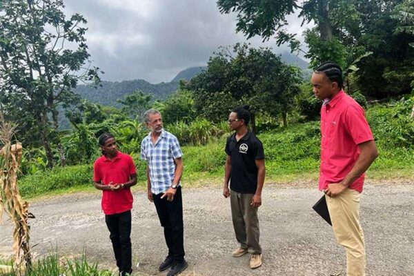 RESDP representatives on site visit with PMA Programme Assistant and Land Surveyor, Paul Boland