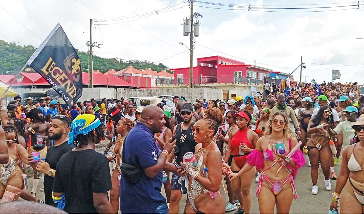 Carnival revellers on the streets of Castries