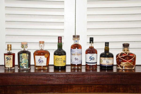Eight of the thirteen CARICOM@50 rum blends on display