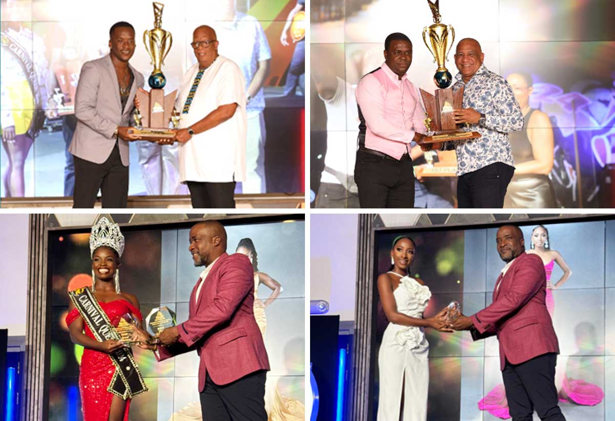 Awardees pose with their trophies at the prizegiving event 