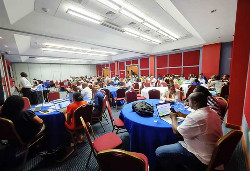 Facilitators and participants involved in a Farm Labour programme workshop