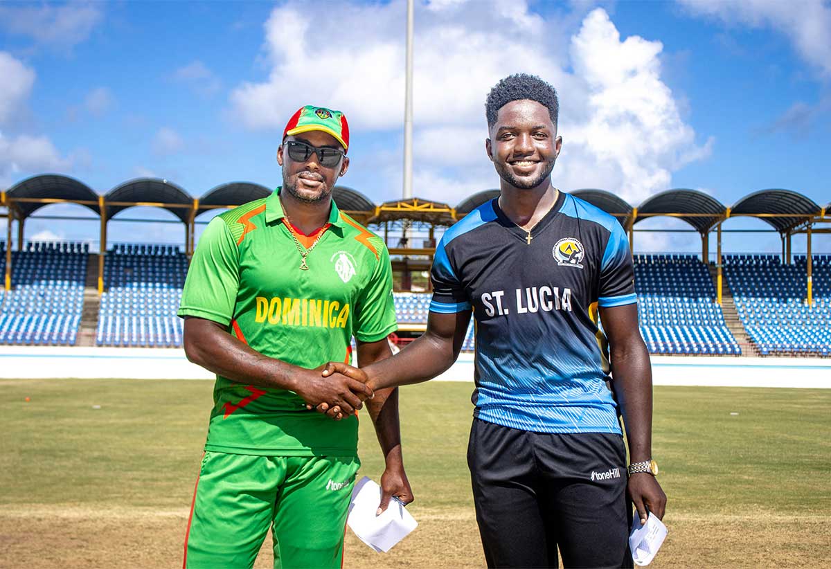 Team captains Stephan Pascal of Dominica (left) and Kimani Melius of Saint Lucia (right) 