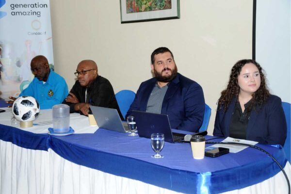 From left to Right: Evastus Augustin and Victor Reid (SLFA Officials) Cristhian Tonelli and Leonna Lopex (CONCACAF Facilitators)