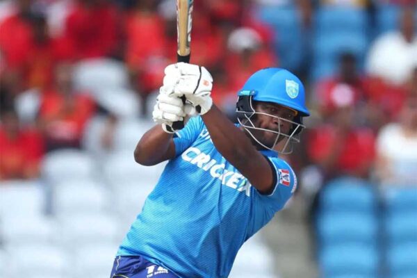 Player of the Match – Johnson Charles brings out an innovative stroke.