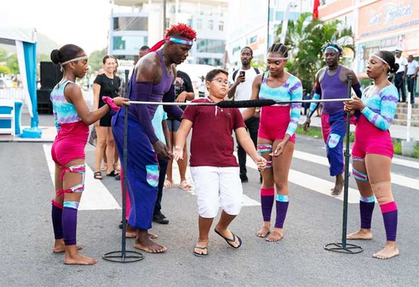 Sparke Legends entertaining the crowd at the Republic Bank’s CPL Street Party