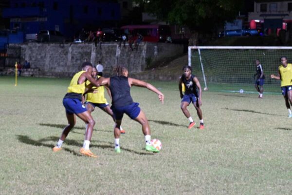 Team Saint Lucia players in a training session