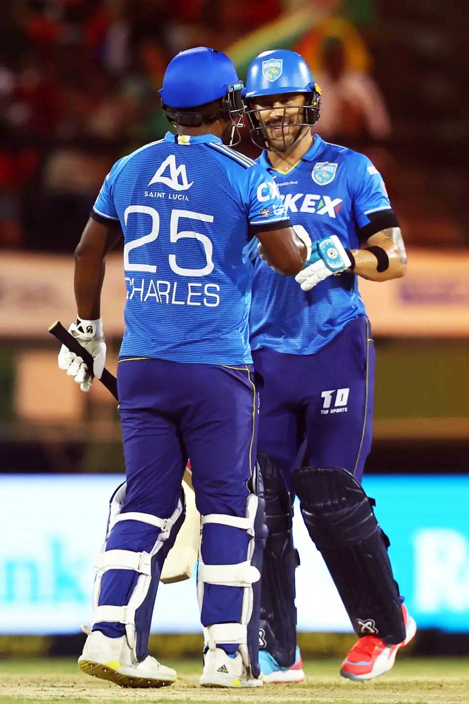 Johnson Charles and Faf du Plessis have formed a potent partnership at the top for St Lucia Kings. 