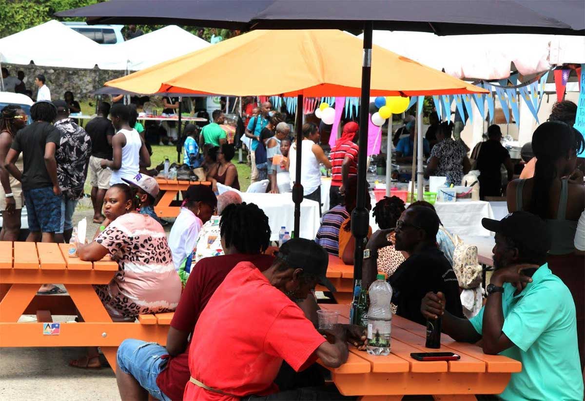 Patrons enjoying the ambience at the first-ever Dasheen Festival held at Fond St. Jacques on Saturday, September 28, 2024.