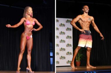 [L-R] Shani Victorin (Bikini) & Jabari Brouet (Men’s Physique)