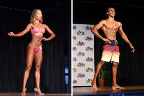 [L-R] Shani Victorin (Bikini) & Jabari Brouet (Men’s Physique)