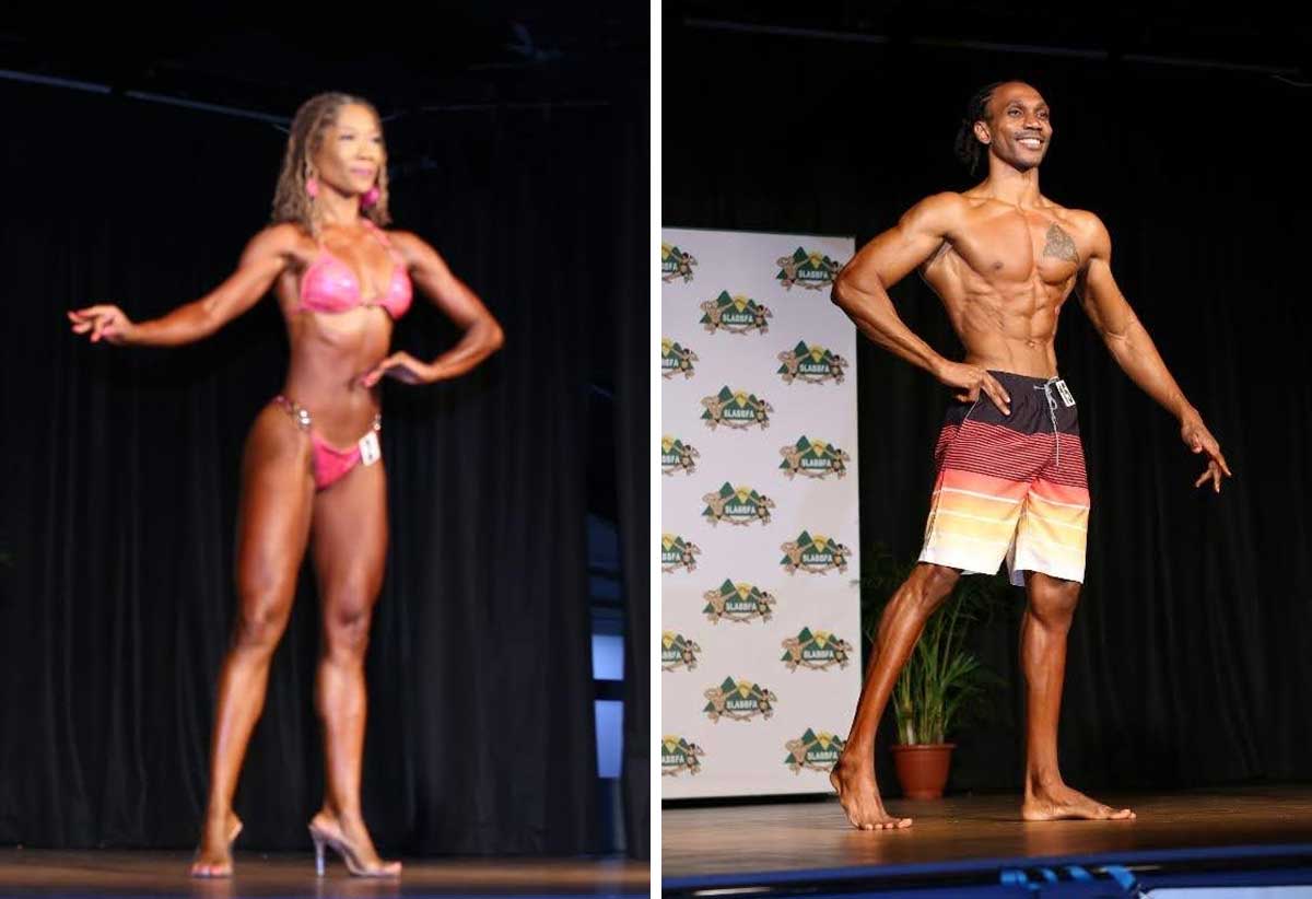 [L-R] Shani Victorin (Bikini) & Jabari Brouet (Men’s Physique)