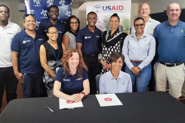 Cabot Saint Lucia, USAID, Y-RIE Representatives at official signing ceremony