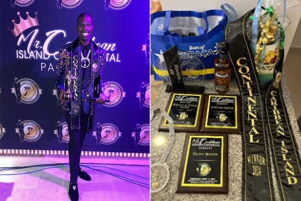 [L-R] Cardious Cassius Constantine & Trophies and prizes won by Cardious