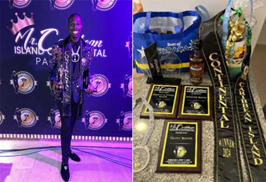 [L-R] Cardious Cassius Constantine & Trophies and prizes won by Cardious