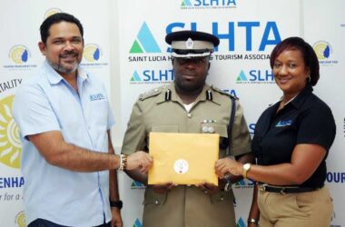 (Left to right) SLHTA CEO Noorani Azeez, Assistant Commissioner of Police Elvis Thomas and TEF Technical Officer Tamara Amos.