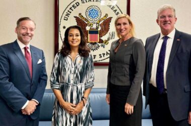 From left - U.S. Ambassador to Barbados and the Eastern Caribbean, Roger Nyhus; Candace A. Bond, U.S. Ambassador to Trinidad and Tobago; Nicole D. Theriot, U.S. Ambassador to Guyana and Robert J. Faucher U.S. Ambassador to Suriname