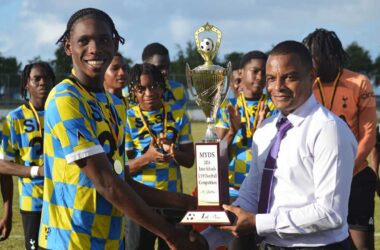 SLSA displaying their Trophy