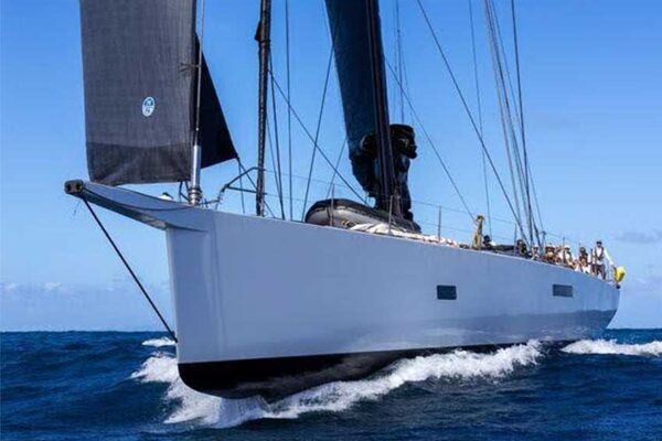 Southern Wind 105GT No Rush (IMN) first yacht to cross the ARC 2024 finish line