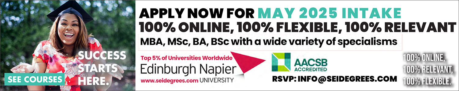 Tap/click here to apply now for May 2025 intake at Edinburgh Napier University.