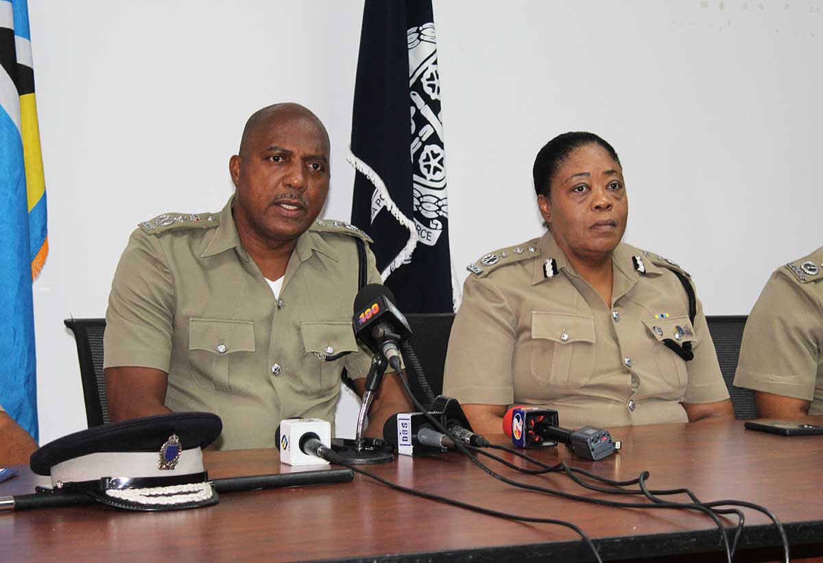 Police Commissioner Verne Garde (left) and Deputy Commissioner of Police Dr. Mashama Sealy (File)