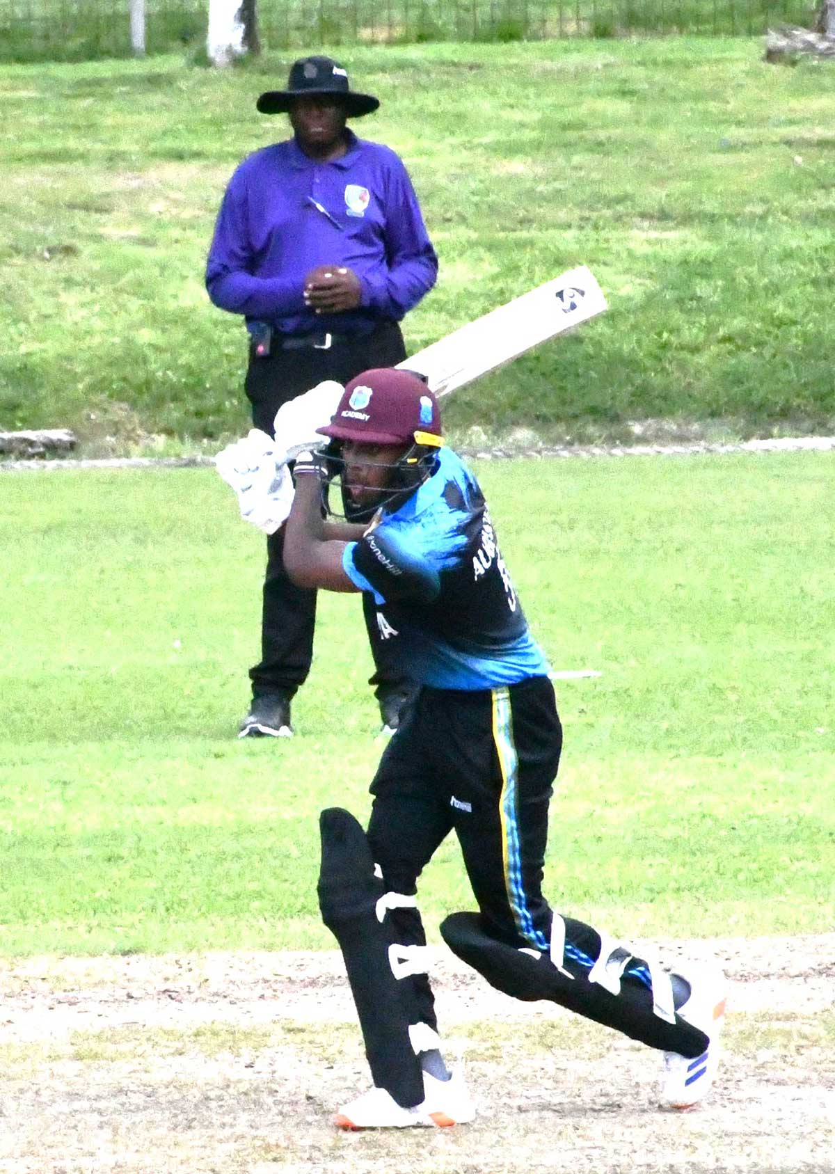 Ackeem Auguste bats for Team SLU [photo credit : MYDS] 