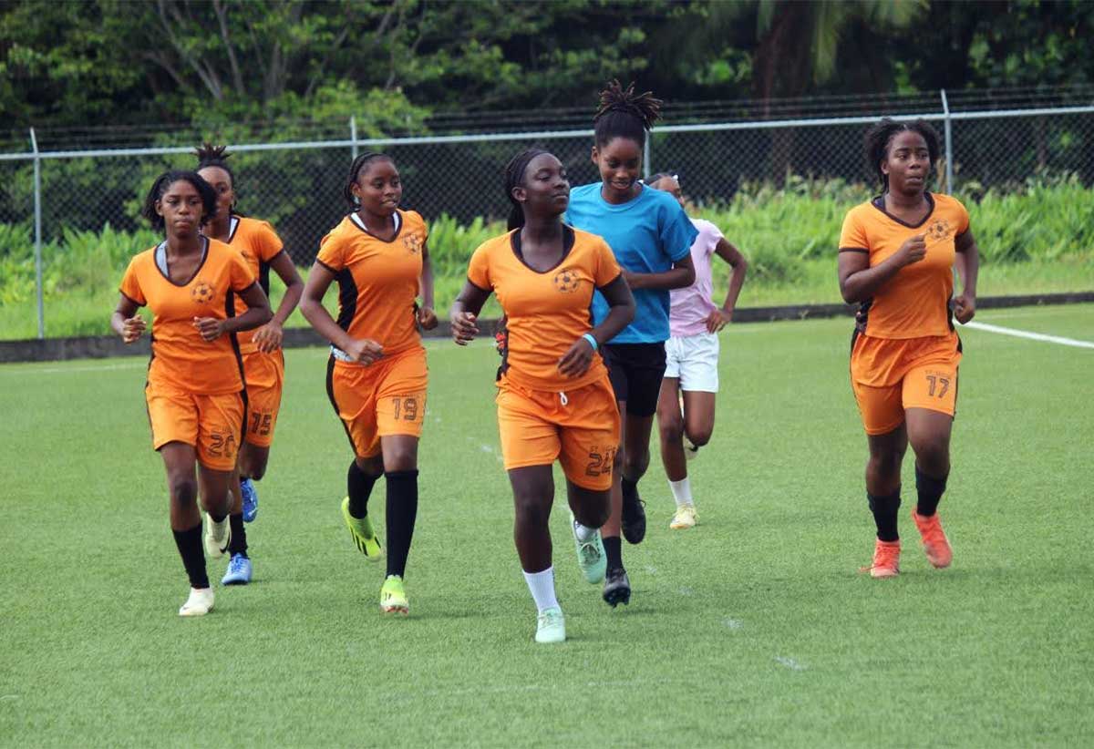 Women footballers in training at the SLFA’s Technical Centre (Photo Credit: SLFA)