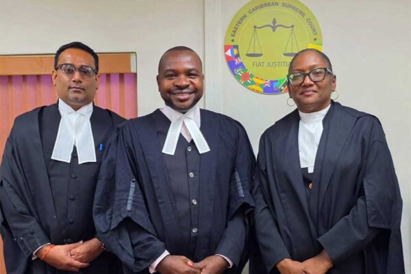 TCI Bar President Mark Fulford flanked by Justice Alvin S. Pariagsingh and Madame Justice Cenac-Phulgence [Photo Credit : Mark Fulford]