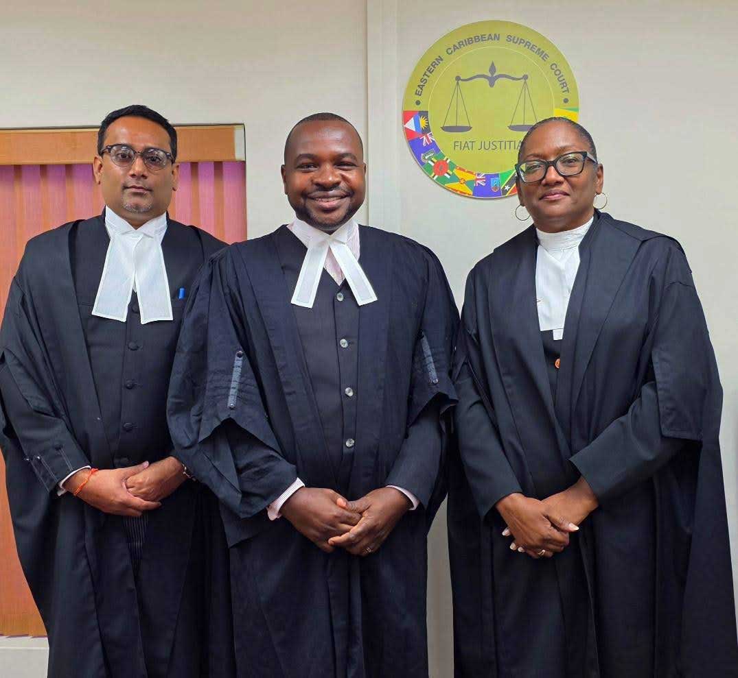 TCI Bar President Mark Fulford flanked by Justice Alvin S. Pariagsingh and Madame Justice Cenac-Phulgence [Photo Credit : Mark Fulford]