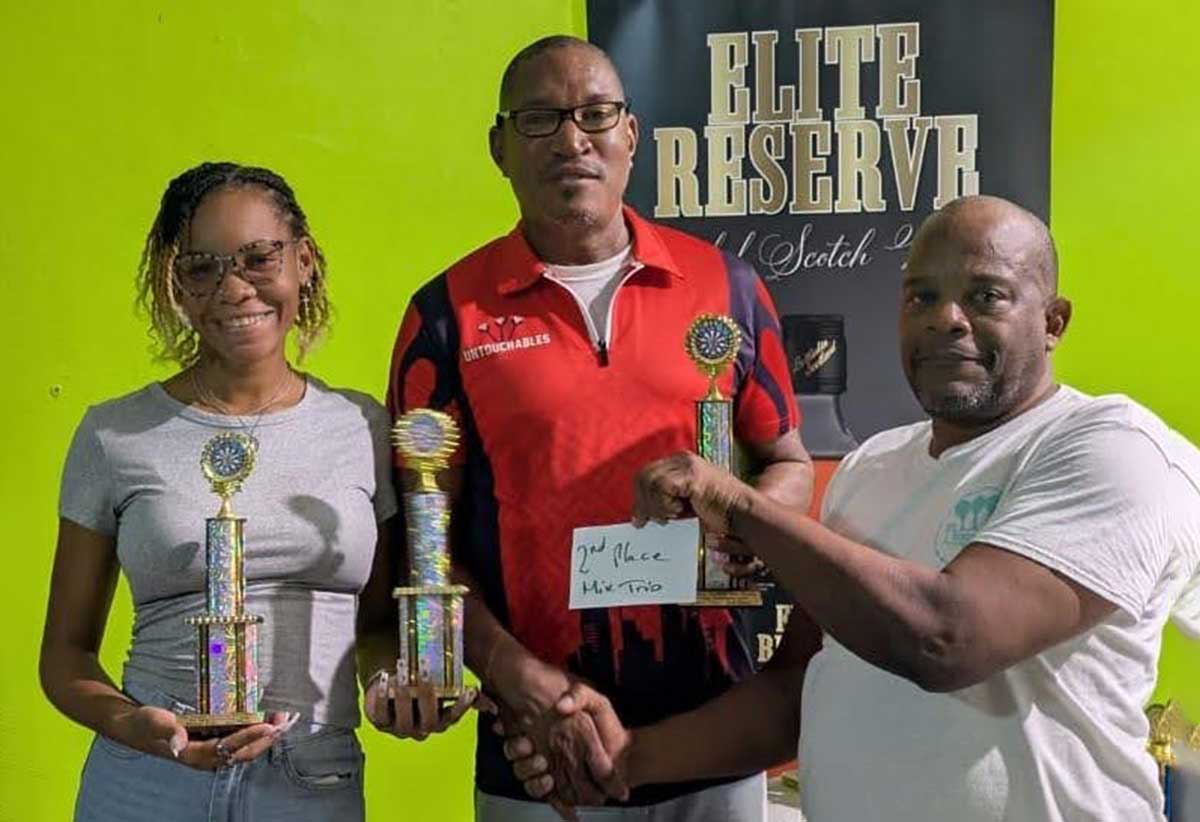 Norvill and Toussaint -top players in Darts Classic … [Photo credit: MYDS] 