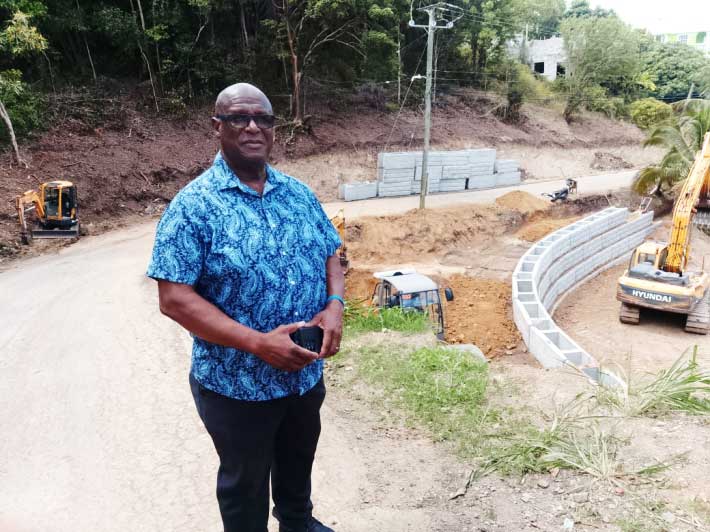 Senior Minister King last Friday touring the Norbert/Vieux Secrieux road