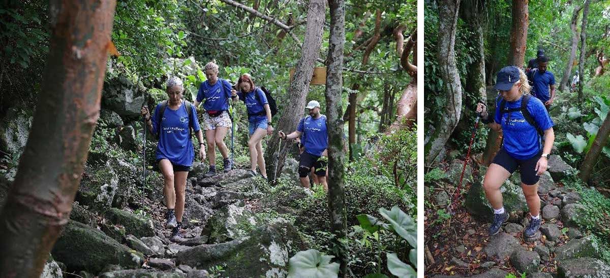 Participants in the Sandals Foundation Island Change climbing a section of Gros Piton.