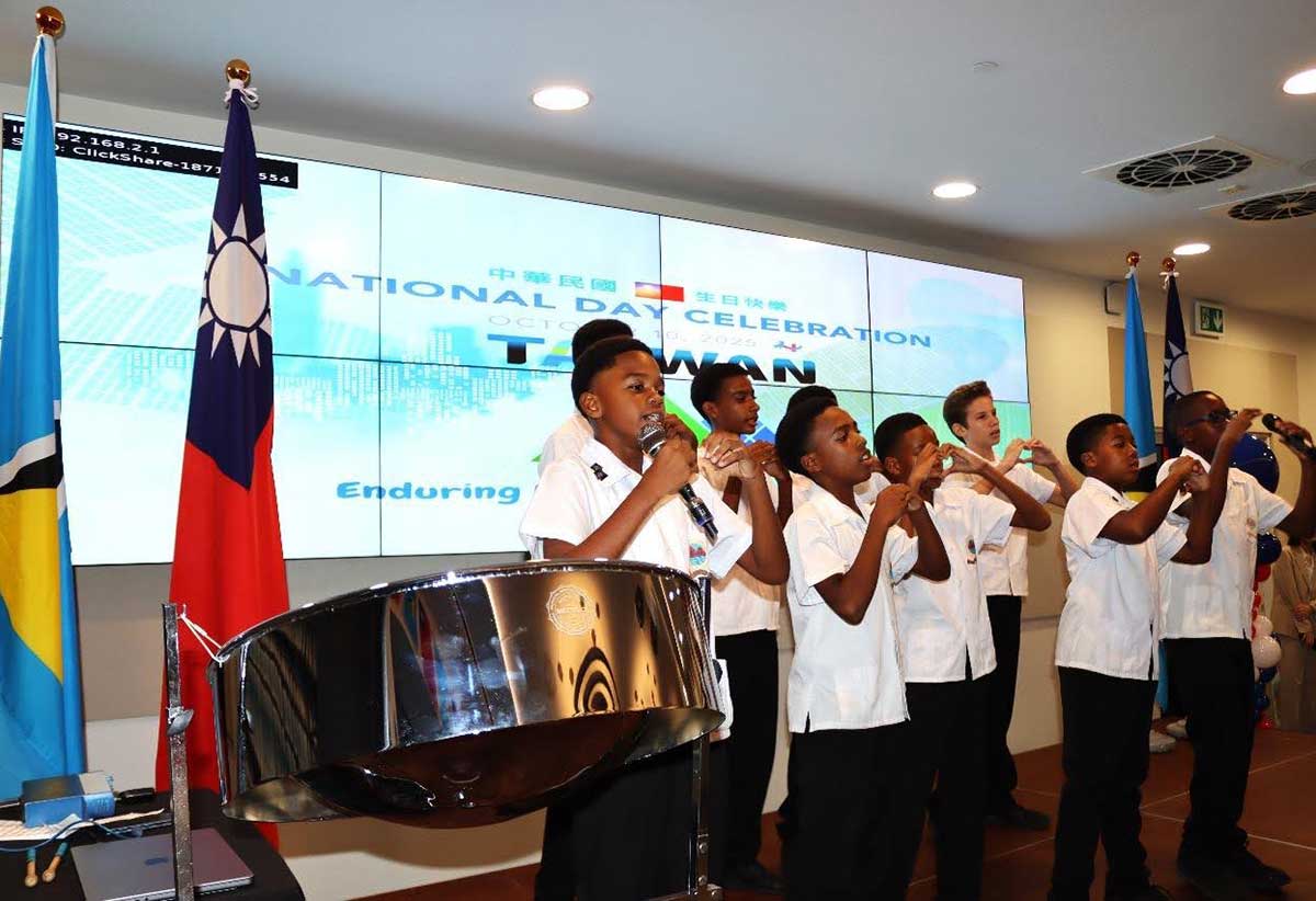 Students from St. Mary’s College performing a song in Mandarin.