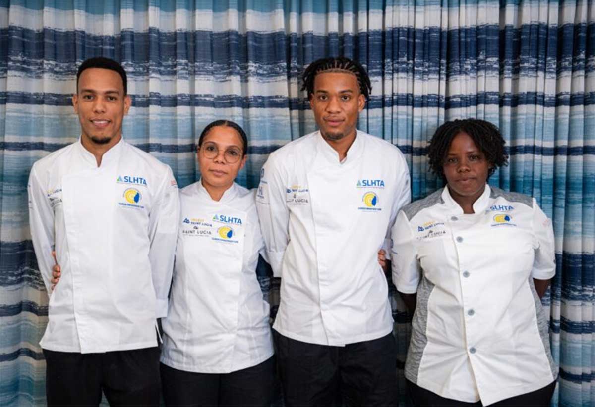 Reserve Senior Chef Davidson Henry, 2024 Caribbean Pastry Chef of the Year Emmany Hippolyte, Reserve Junior Chef Shermal Victorin and Reserve Bartender Elissa Alcee.