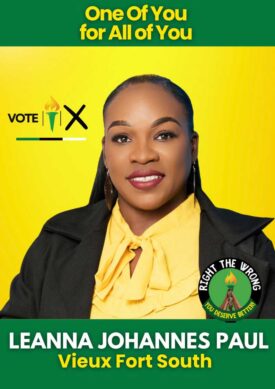 Leanna Paul - UWP candidate for Vieux Fort South